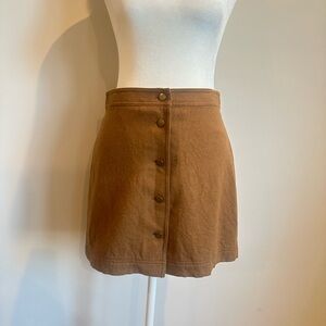 Brown Button-Front Women's Skirt